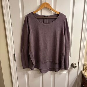 TALL The Limited Mauve Purple Mixed Media Sweater Tall XL